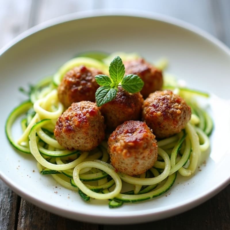 Lean Turkey Zucchini Noodle Meatballs
