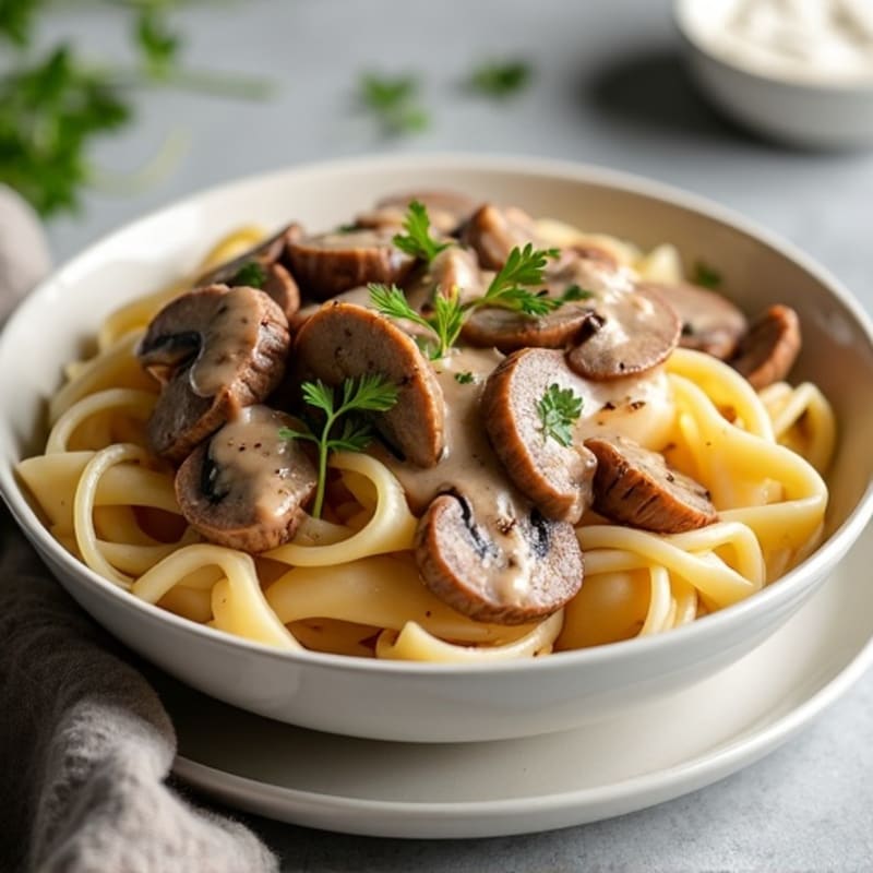 Creamy Greek Yogurt Beef Stroganoff