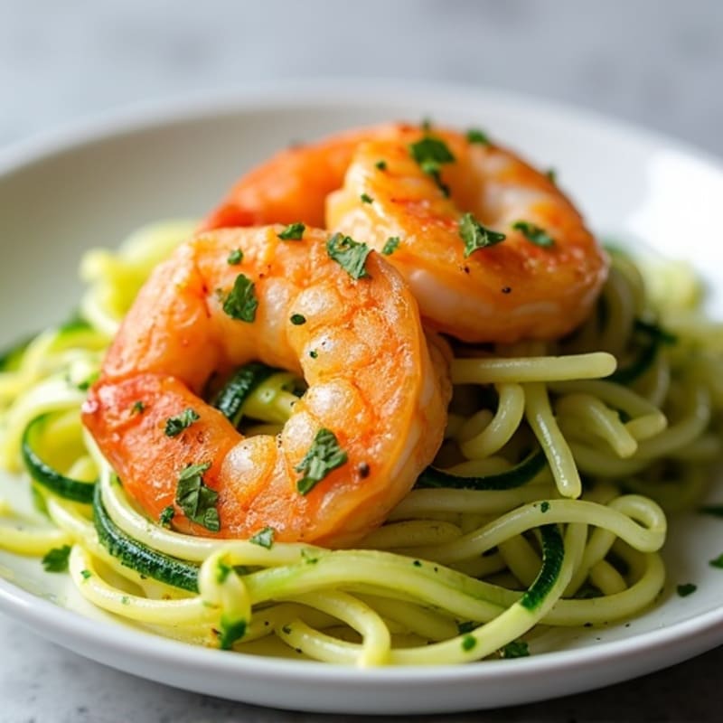 Garlic Butter Shrimp with Fresh Zucchini Noodles