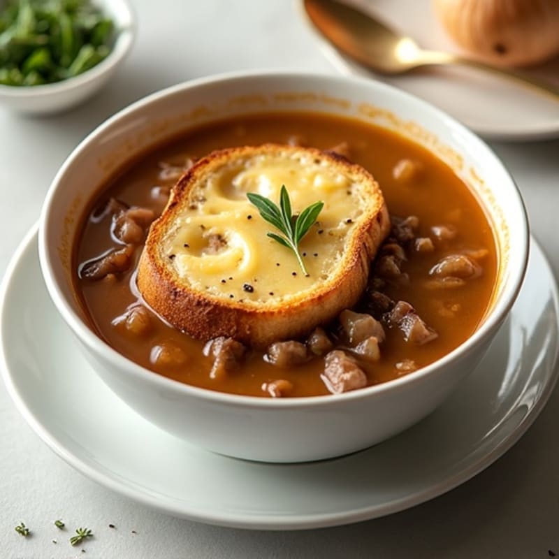 Lightened-Up French Onion Soup with Gruyere Toasts