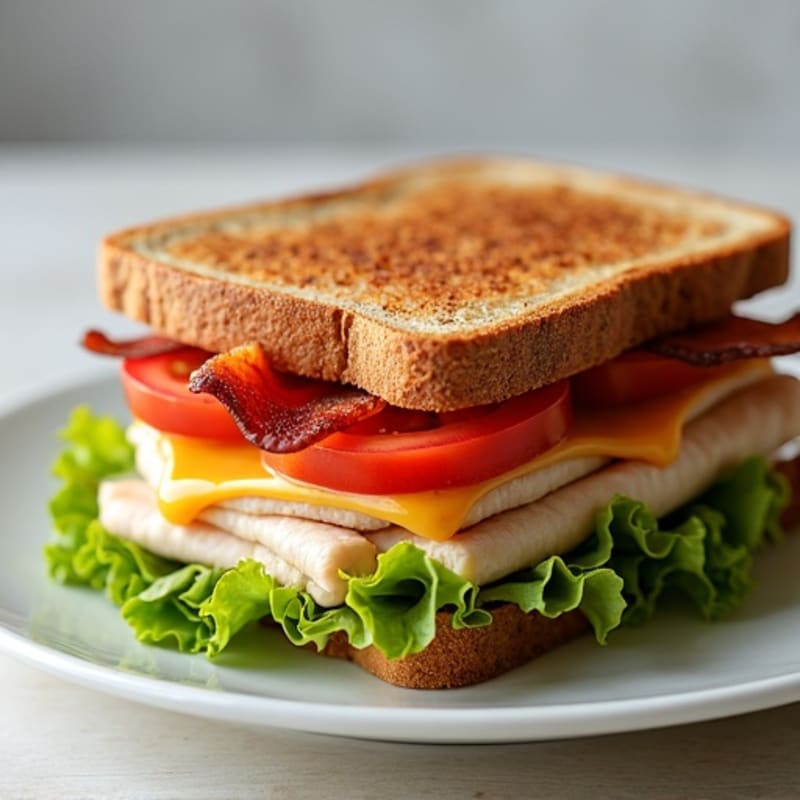 Healthy Turkey Club with Crispy Bacon