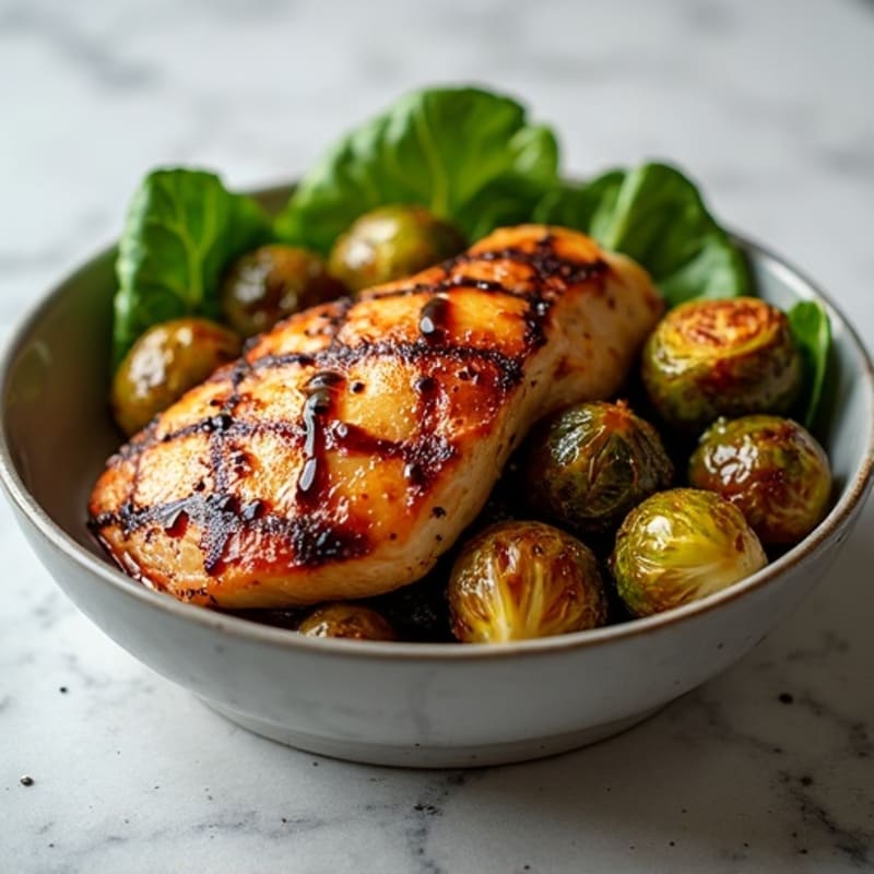 Roasted Chicken with Balsamic Glazed Brussels Sprouts
