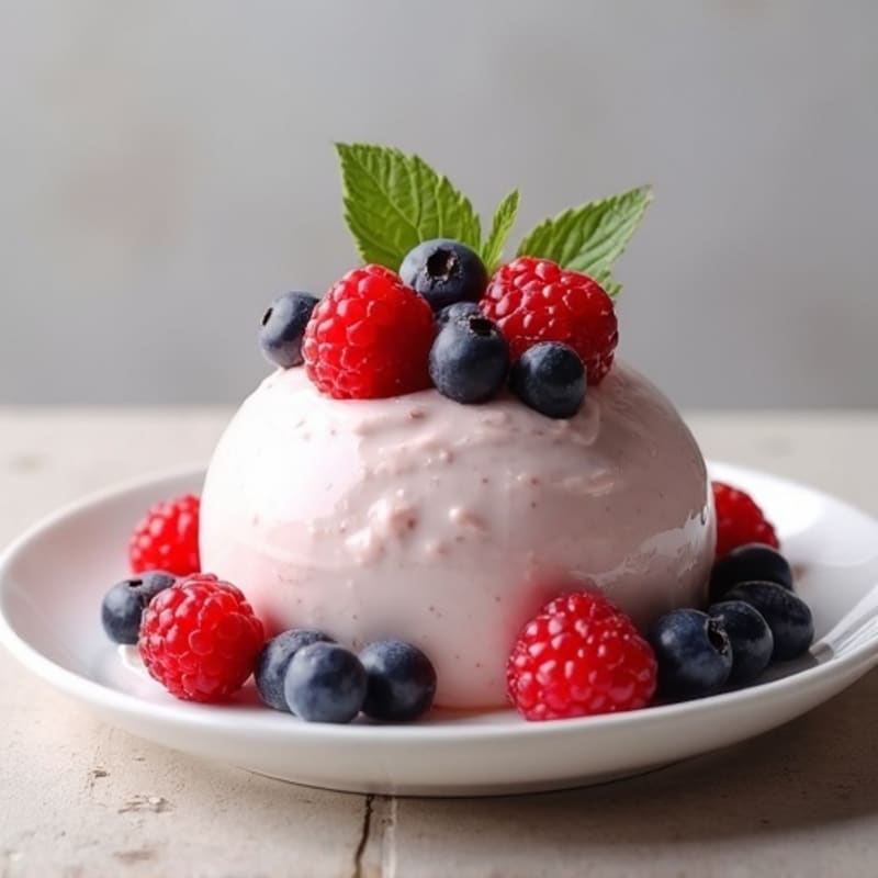 Greek Yogurt Protein Mousse with Mixed Berries