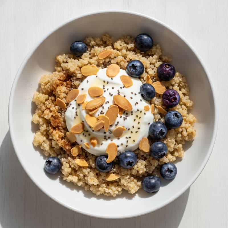 Blueberry Almond Breakfast Quinoa Bowl