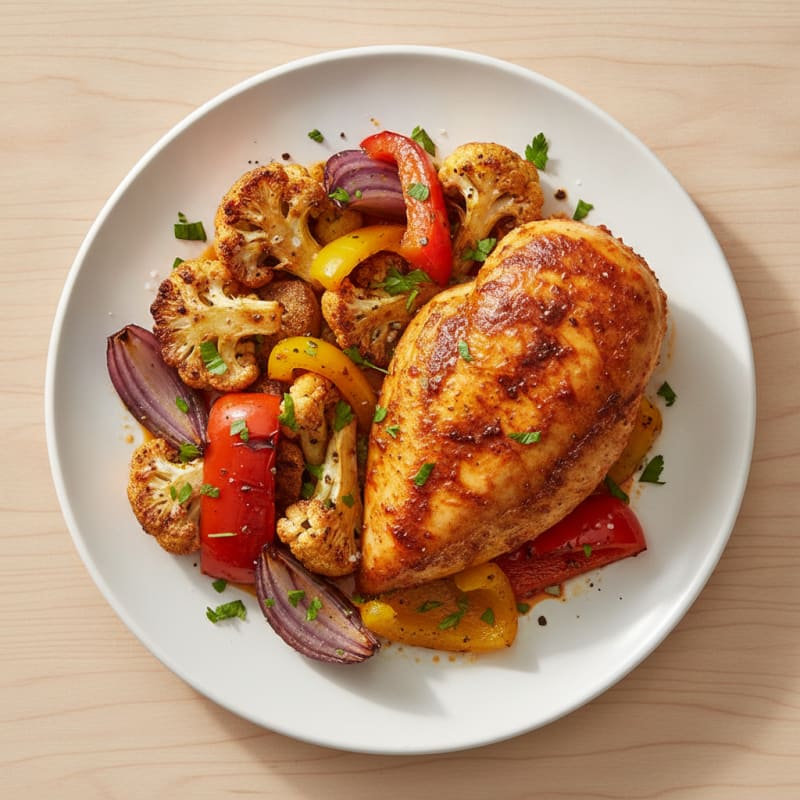 Spicy Harissa Chicken with Roasted Vegetables