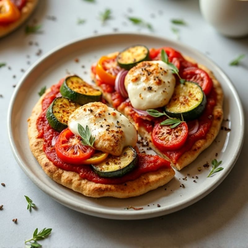 Sheet Pan Crispy Chicken and Roasted Vegetable Pizza