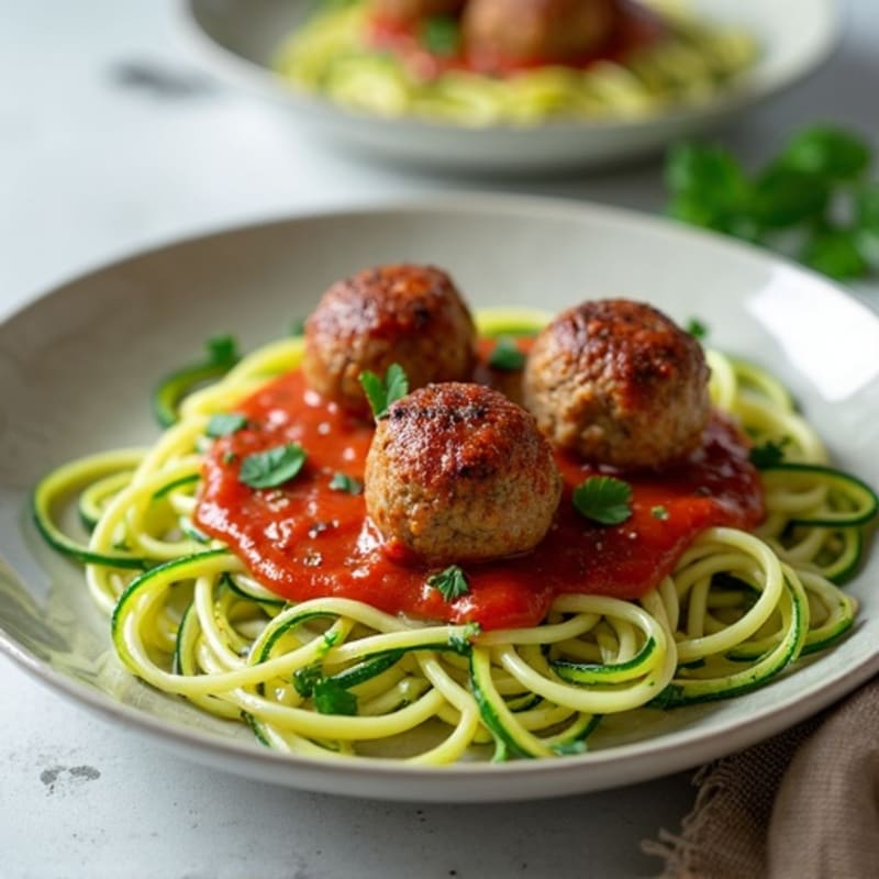 Lean Turkey Meatballs with Zucchini Noodles