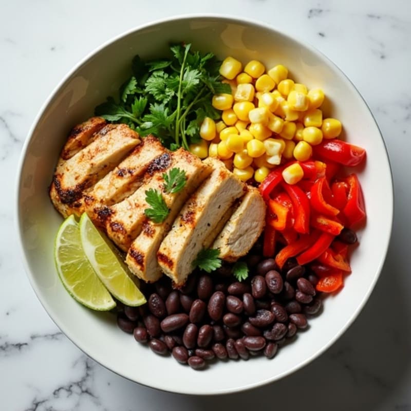 Cilantro-Lime Black Bean Bowl with Roasted Corn