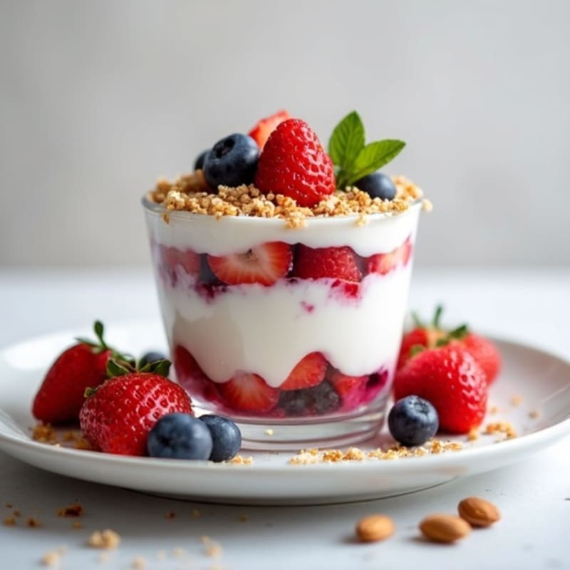 Greek Yogurt Protein Parfait with Berries and Almonds