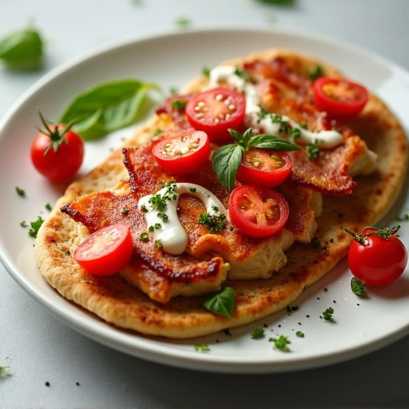Sheet Pan Crispy Chicken Bacon Ranch Flatbread