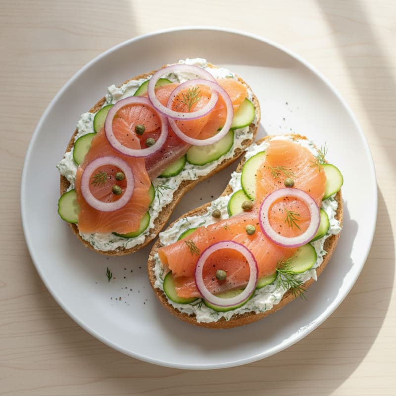 Smoked Salmon Bagel with Dill Cream Cheese