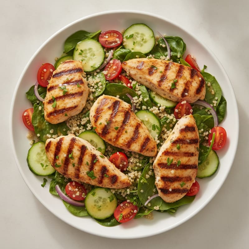 Grilled Chicken and Quinoa Salad with Lemon Vinaigrette