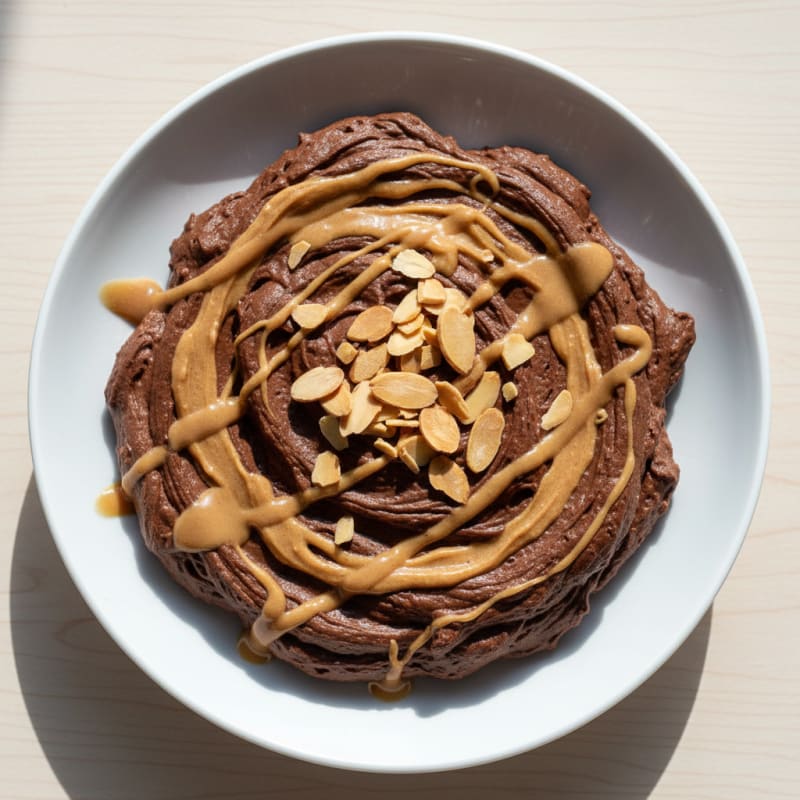 Silky Chocolate Protein Pudding with Almond Butter