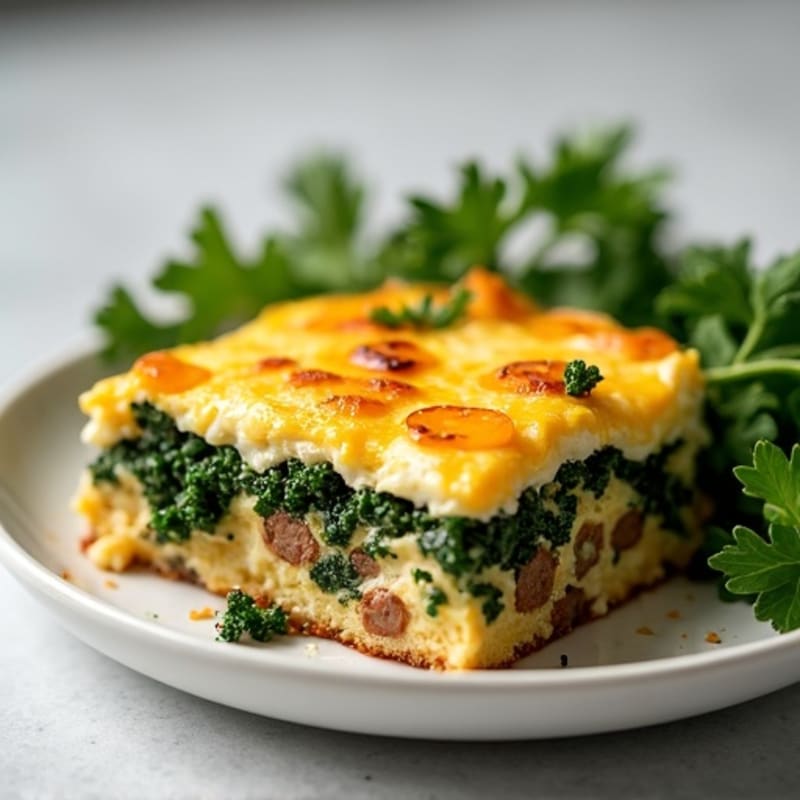 Wholesome Sausage and Kale Breakfast Strata
