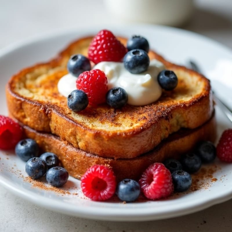 Protein-Packed Whole Grain French Toast with Fresh Berries