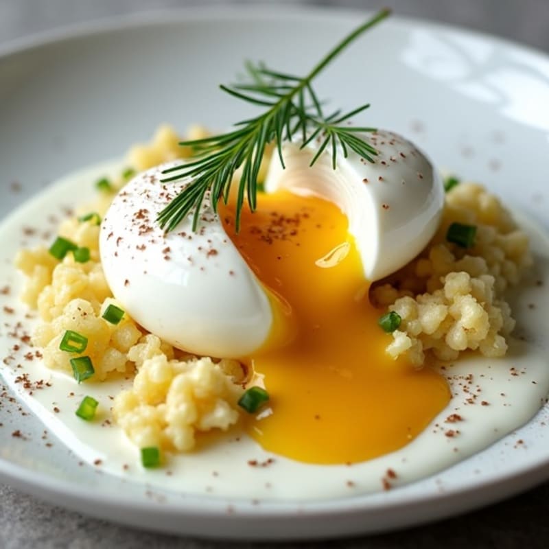 Soft Poached Eggs with Creamy Garlic Yogurt