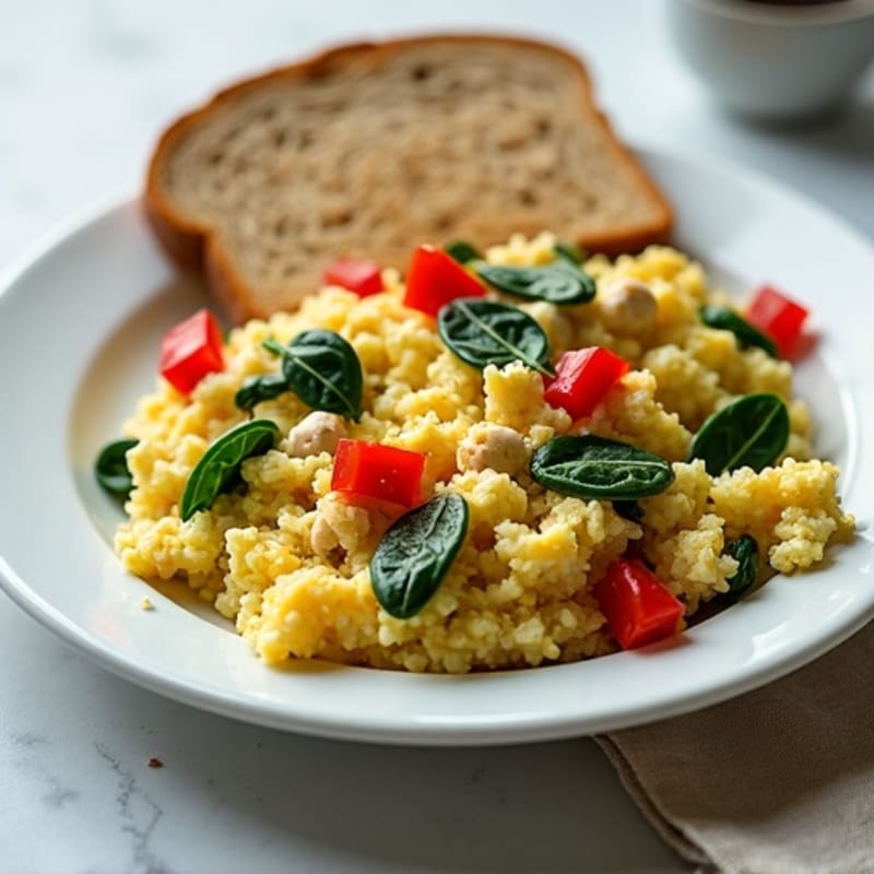 Egg White Scramble with Lean Turkey and Spinach