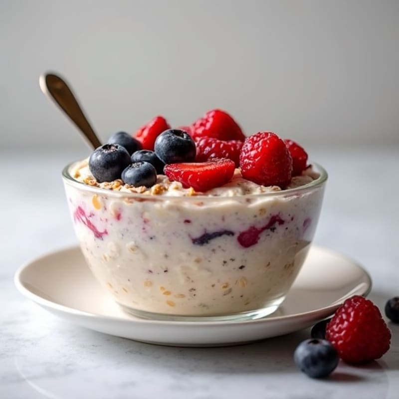 Vanilla-Berry Protein Overnight Oats