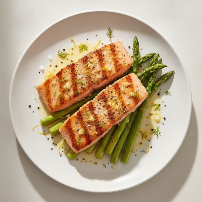 Lemon Herb Grilled Salmon with Asparagus