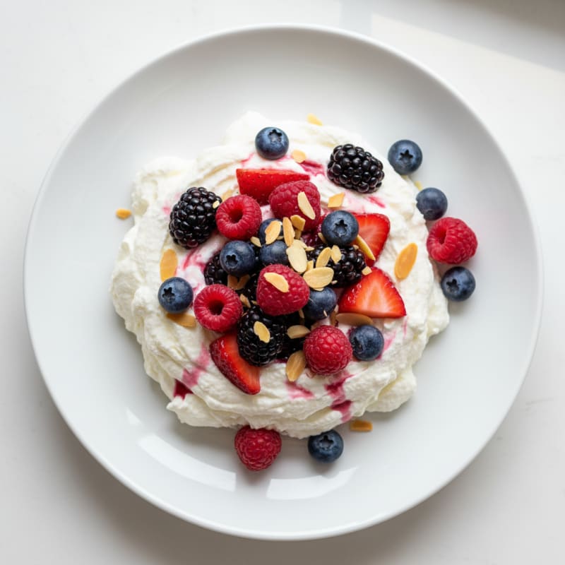Silky Greek Yogurt Protein Mousse with Mixed Berries