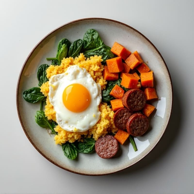Protein-Packed Egg White Scramble with Sweet Potato Hash
