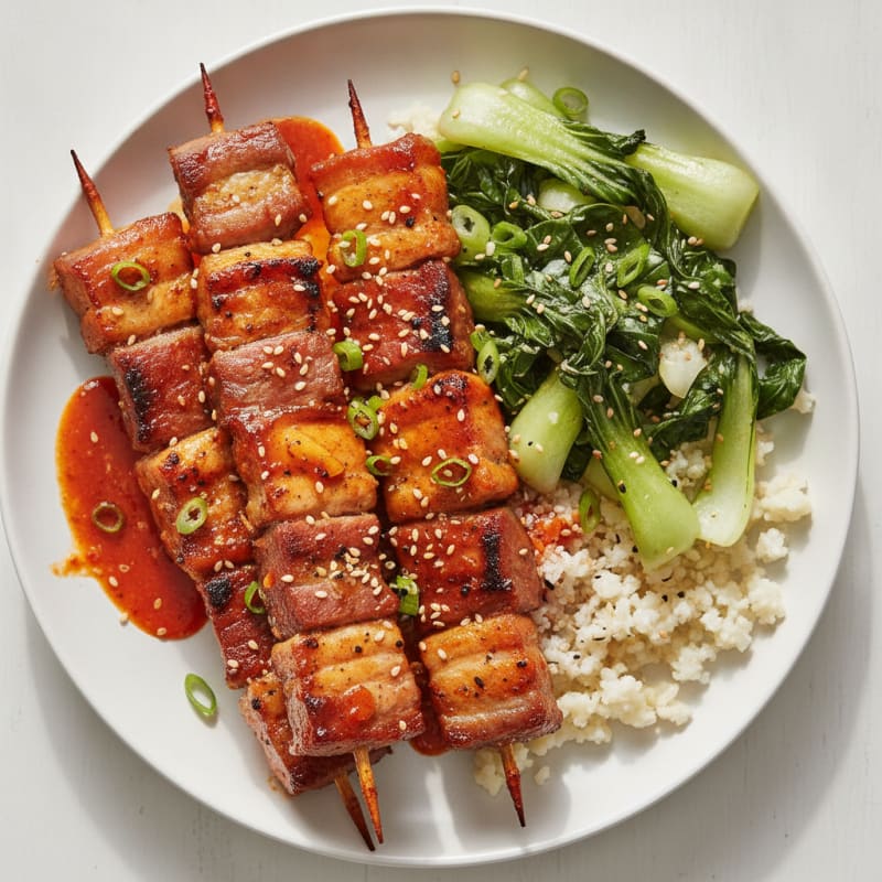 Spicy Gochujang Pork Skewers