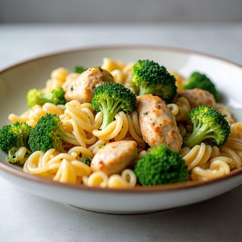 Creamy Cashew Garlic Pasta with Chicken and Broccoli