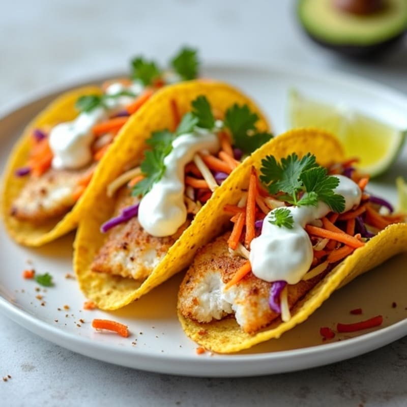 Crispy Baked Fish Tacos with Fresh Slaw