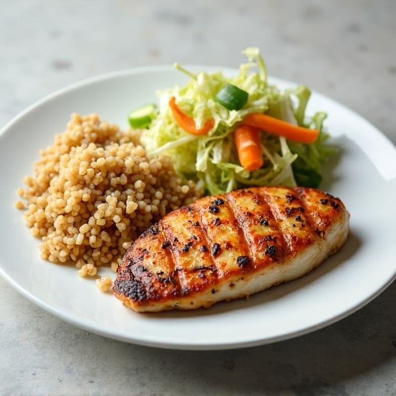 Grilled Chicken Breast with Crunchy Cabbage Slaw