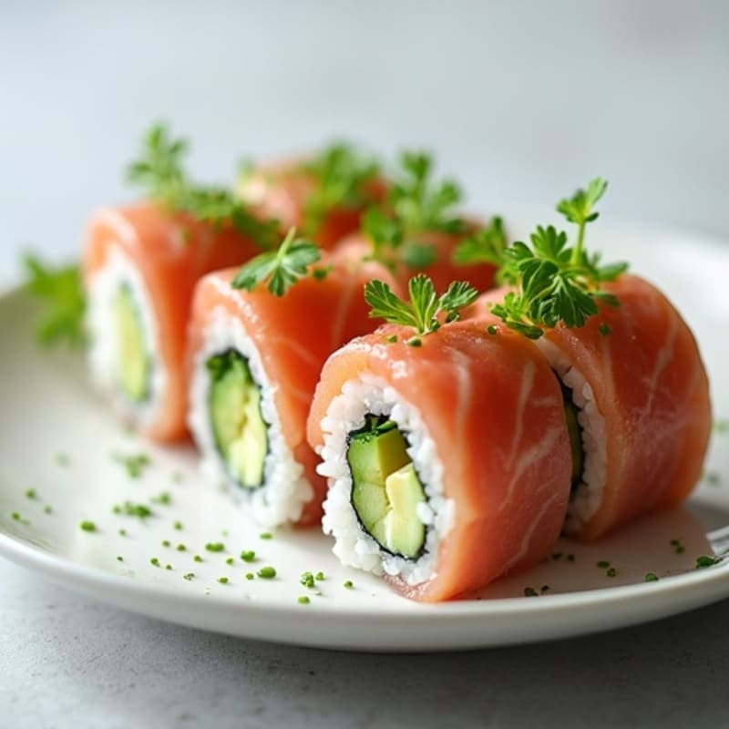 Fresh Tuna Avocado Roll with Cucumber