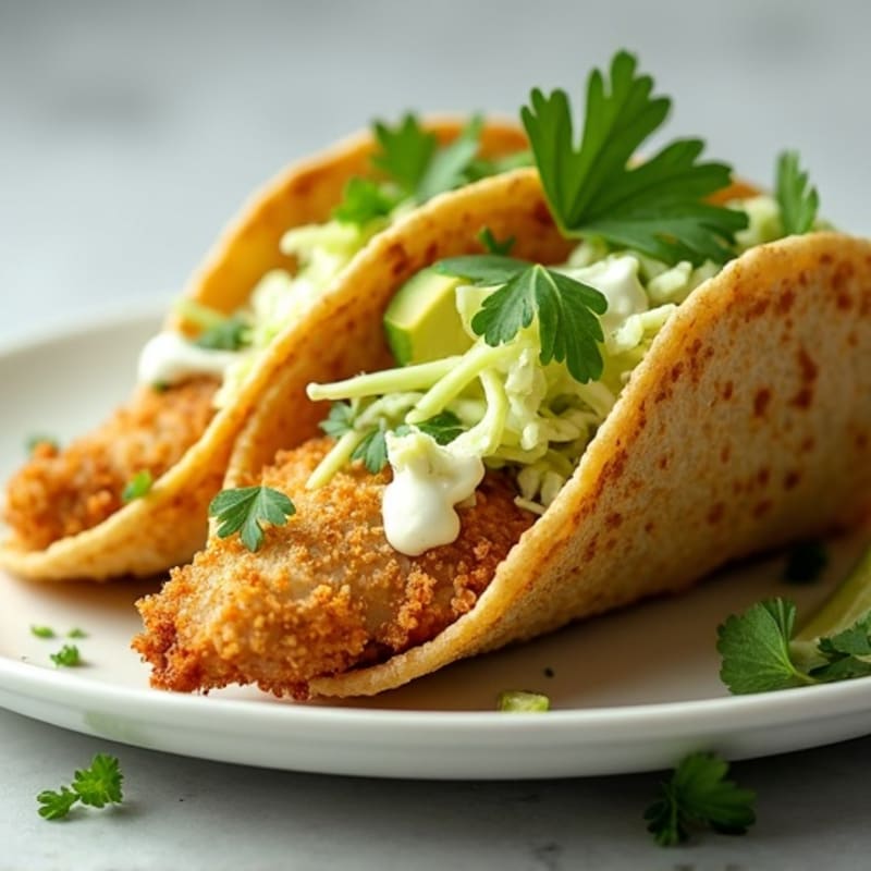 Crispy Chicken Tacos with Cilantro Lime Slaw
