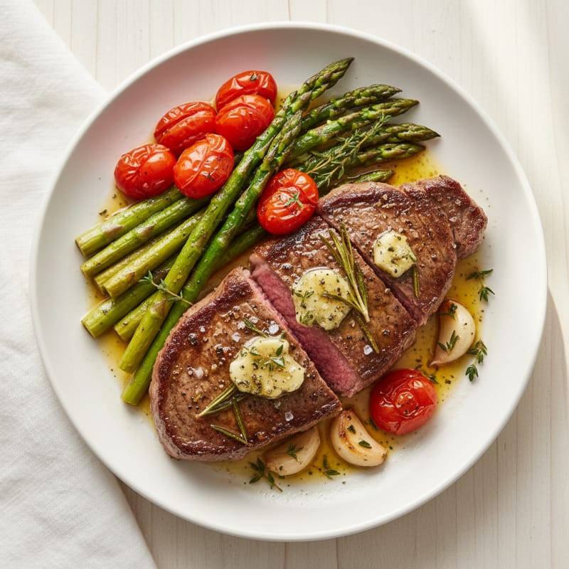 Pan-Seared Steak with Garlic Herb Butter