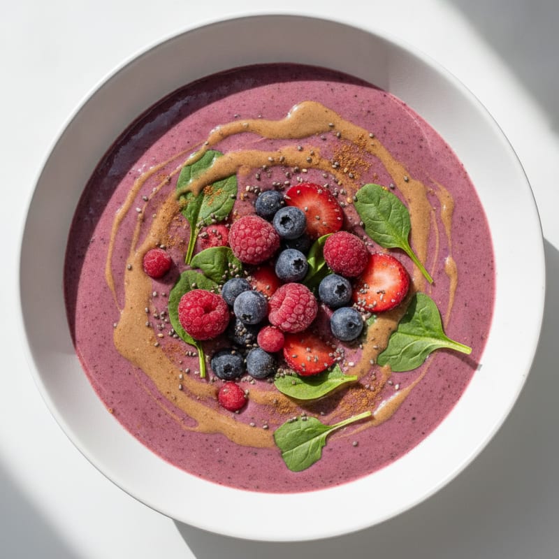 Berry Almond Butter Protein Smoothie