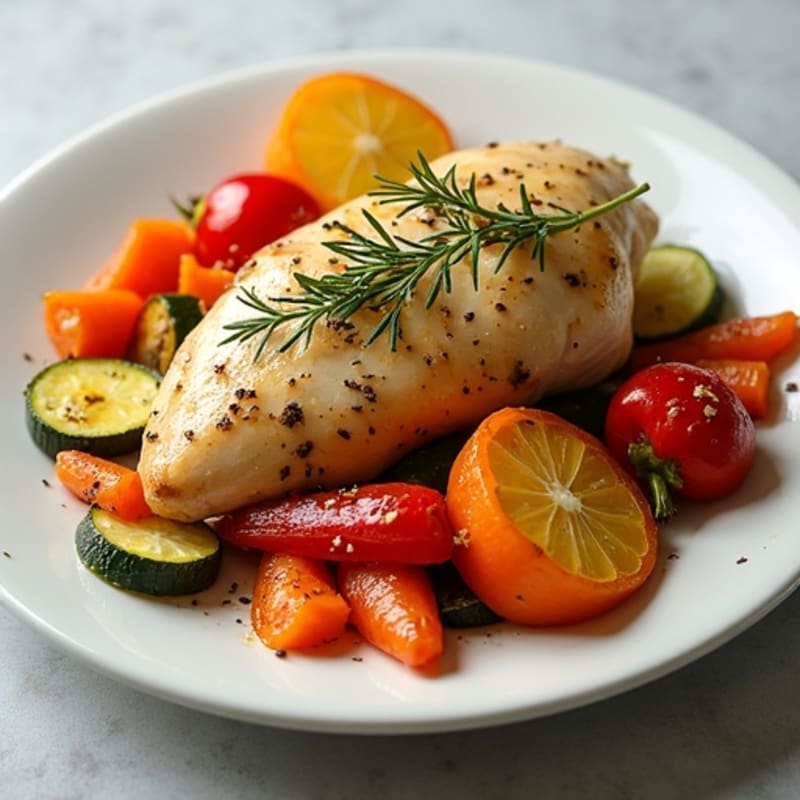 Lemon Herb Roasted Chicken with Crispy Roasted Vegetables