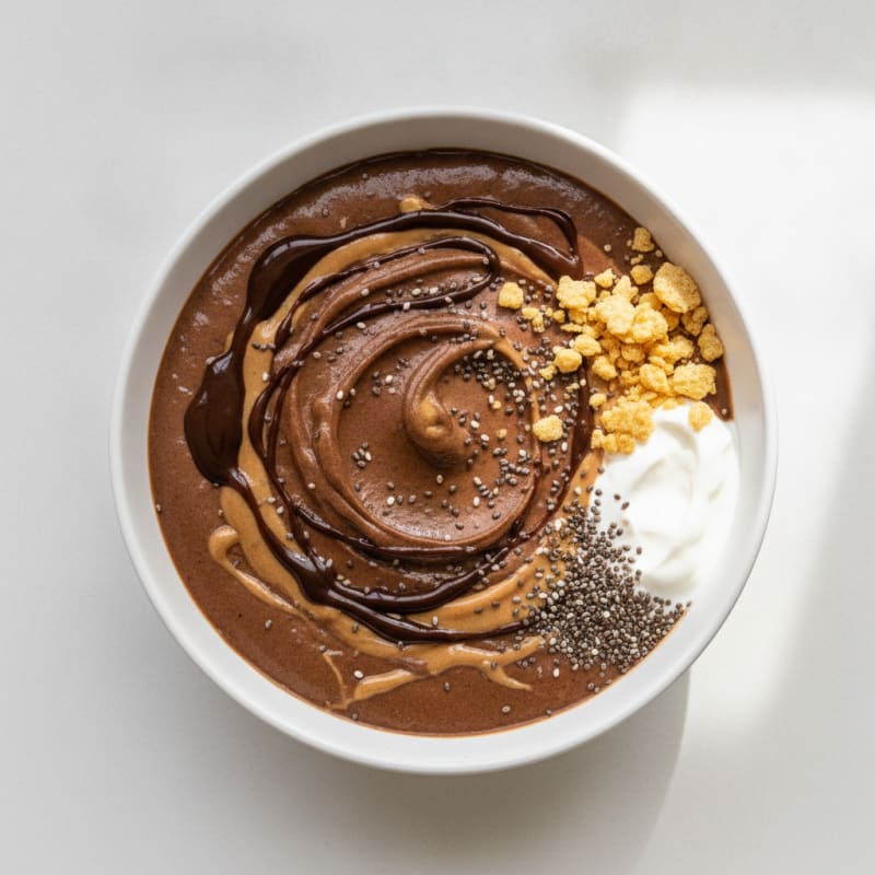 Chocolate Peanut Butter Chia Protein Shake