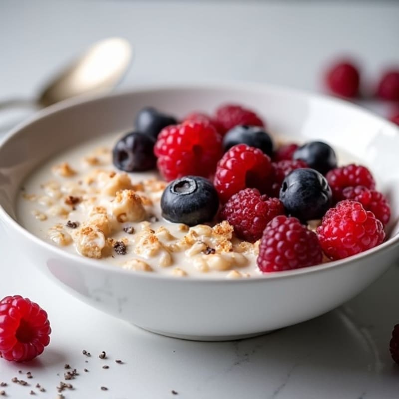 Creamy Protein Overnight Oats with Berries
