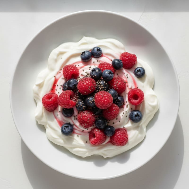 Silky Greek Yogurt Protein Pudding with Mixed Berries