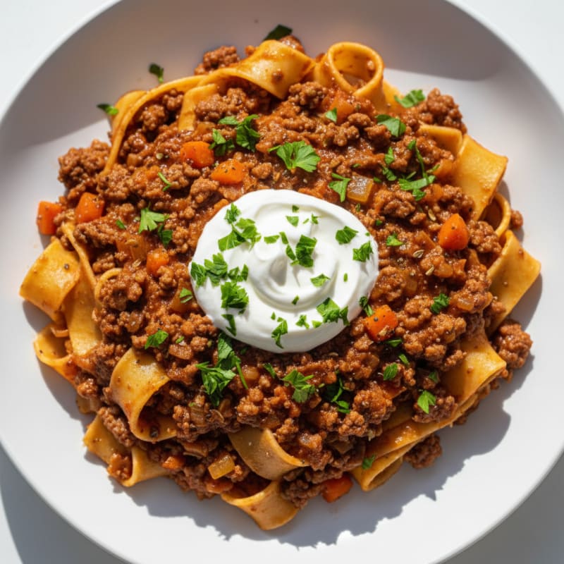 Tender Beef Ragu with Creamy Pappardelle