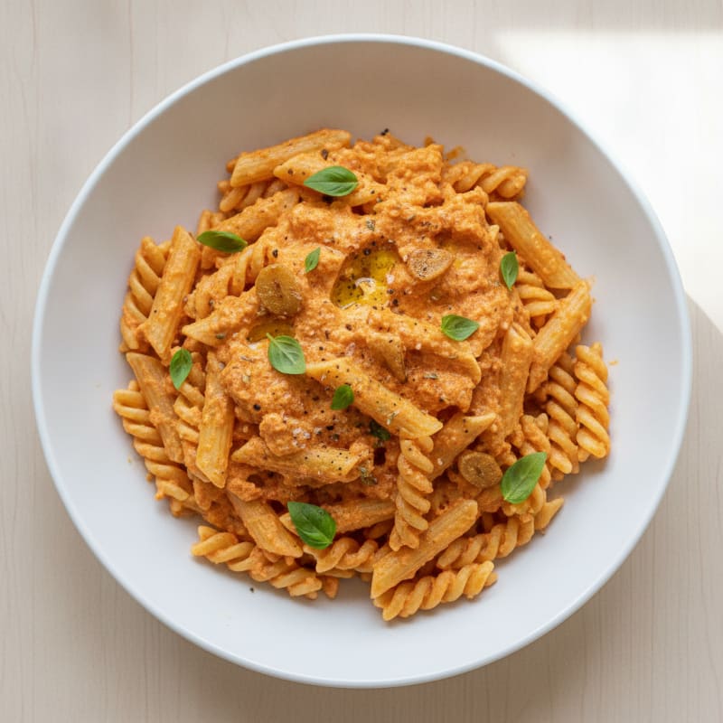Silken Tofu Tomato Basil Pasta