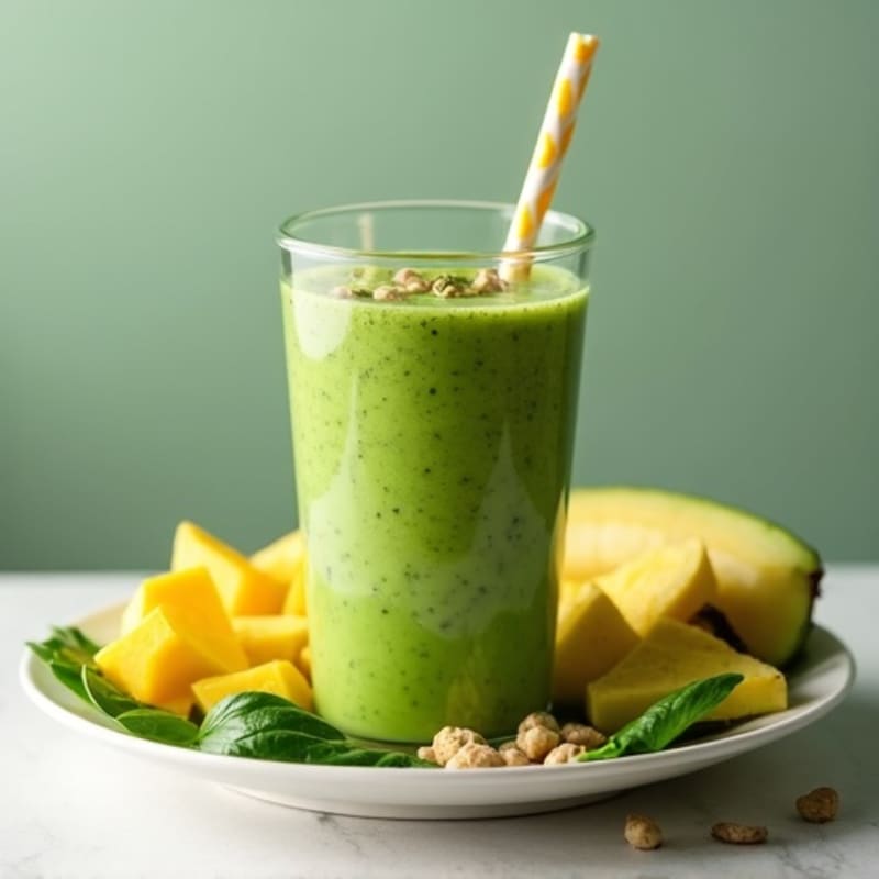 Creamy Tropical Green Protein Smoothie