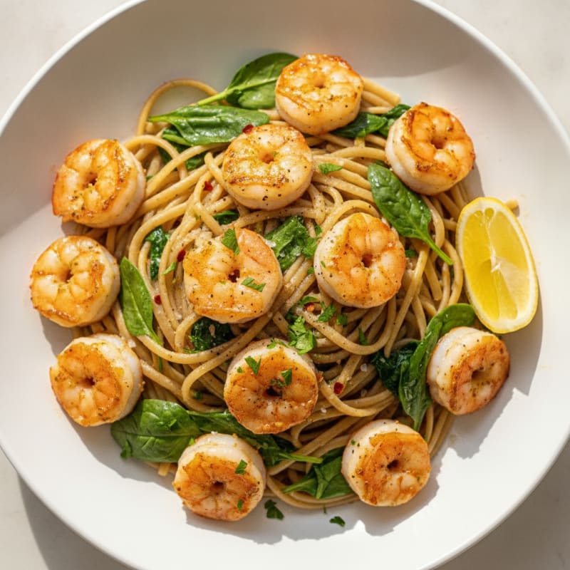 Garlic Butter Prawn Linguine