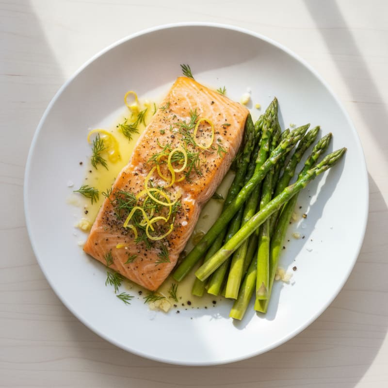 Lemon Herb Baked Salmon with Asparagus