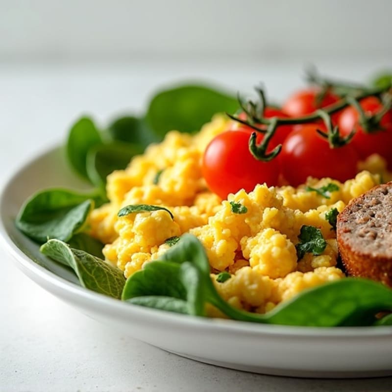 Egg White Scramble with Spinach and Turkey Sausage