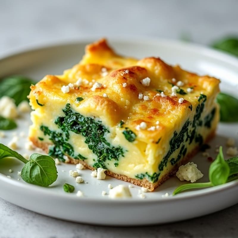 Creamy Spinach and Feta Egg Bake