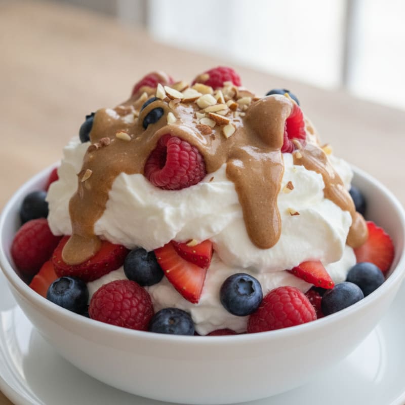 Creamy Greek Yogurt Protein Parfait with Mixed Berries and Almond Butter