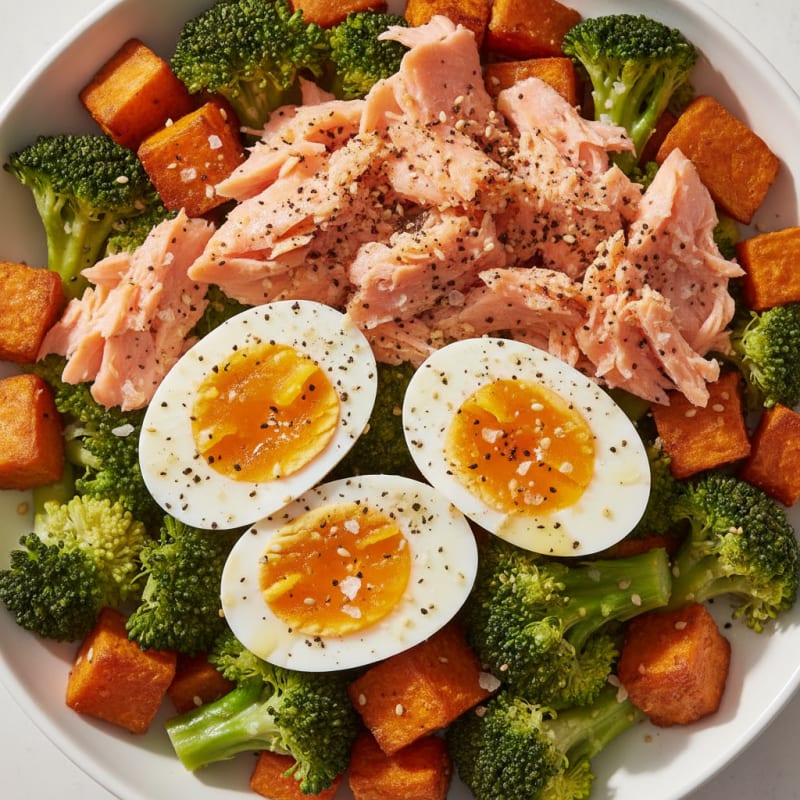 Smoked Salmon & Egg Sweet Potato Bowl