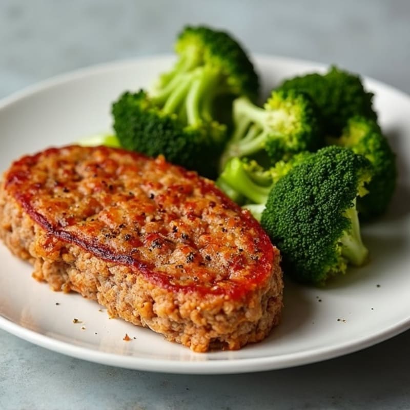 Lean Ground Turkey Meatloaf with Crispy Roasted Broccoli