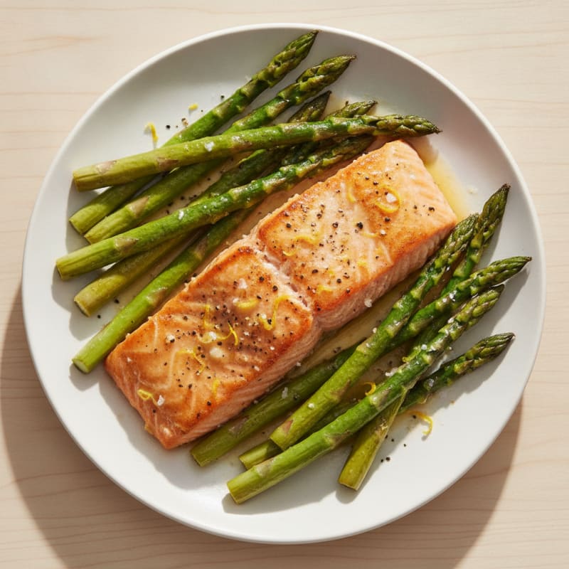Pan-Seared Salmon with Roasted Asparagus