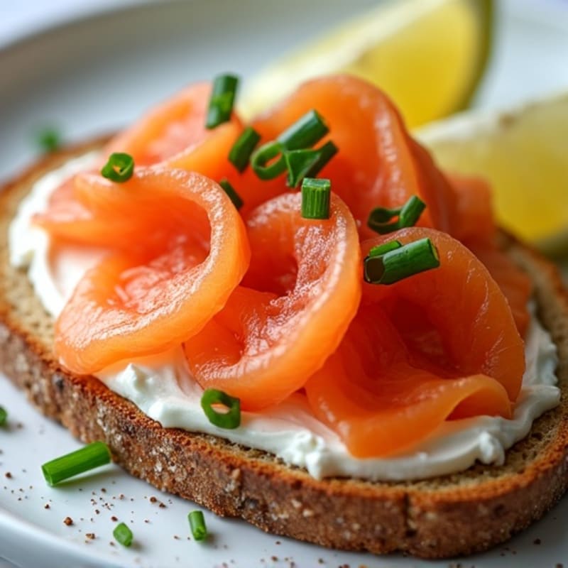 Smoked Salmon with Whipped Chive Cream Cheese and Crispy Whole Grain Toast