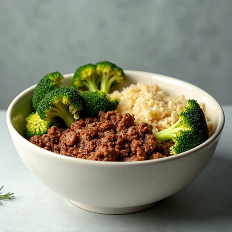 Lean Beef and Crispy Broccoli Rice Bowl